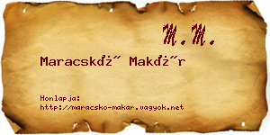 Maracskó Makár névjegykártya